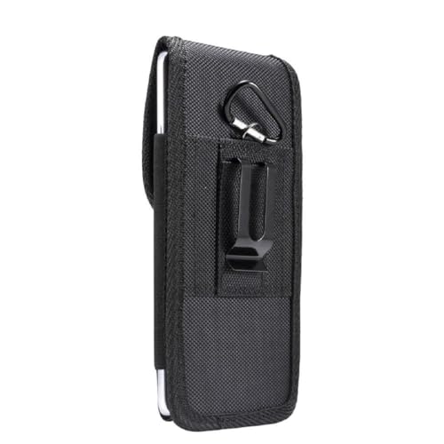 DFV mobile - Gürtelschutzhülle Nylon-Gürtelholster mit Metallclip und Kartenhalter für Cubot KingKong 9 (2023) - Schwarz von DFV mobile