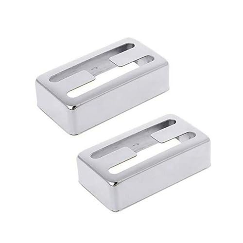 2 Stück Gitarren-Tonabnehmer-Abdeckungen Messing-Humbucker-Tonabnehmer-Abdeckungen Passend Für Die Meisten LP-Gitarren Im 3-Stil(Silver,H) von DGRTYG