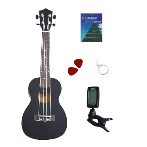 23-Zoll-Ukulele Aus Holz Mit Vier Saiten Und Kleinem Stimmgerät Für Anfänger(Black) von DGRTYG