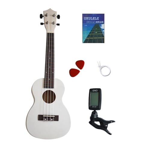 23-Zoll-Ukulele Aus Holz Mit Vier Saiten Und Kleinem Stimmgerät Für Anfänger(White) von DGRTYG