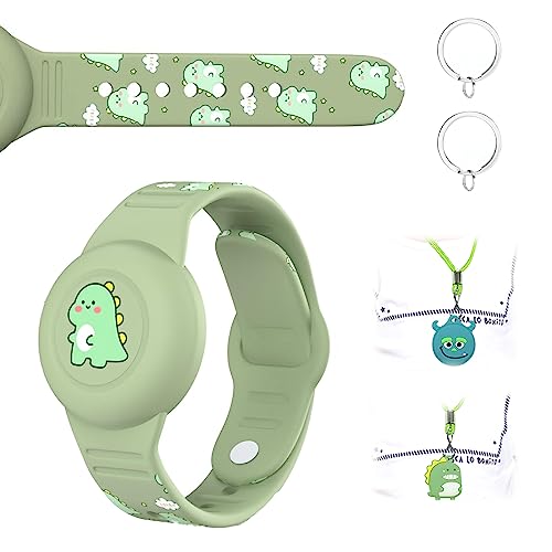 Airtag Kinderarmband Wasserdicht mit 2 Airtag Anhänger Kinder und 2 Schlüsselanhänger Versteckt Halter für Apple Airtag IP53 Ganzkörperschutz Silikon AirTags Hülle Kleinkind Anti-Verloren GPS Tracking von DGUSO