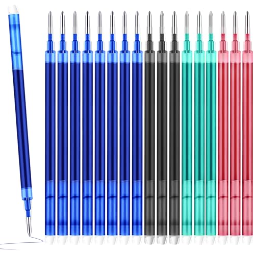 DGUSO 18 Stück Ersatzmine 0,7mm, Ersatzminen Radierba Gelschreibermine Radierbar, Kompatibel mit PIlot Frixion, für Studentengeschenke Schulbürobedarf (Blau Rot Schwarz Grün) von DGUSO