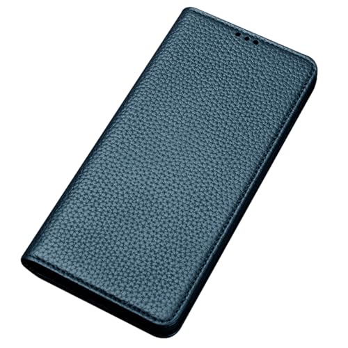 DHONGGY Flip Case für iPhone 16 Pro Max/16Plus/16Pro/16, Echt Leder Abdeckung Magnetischer Verschluss Folio TPU Internes Gehäuse, Grün, 16 von DHONGGY