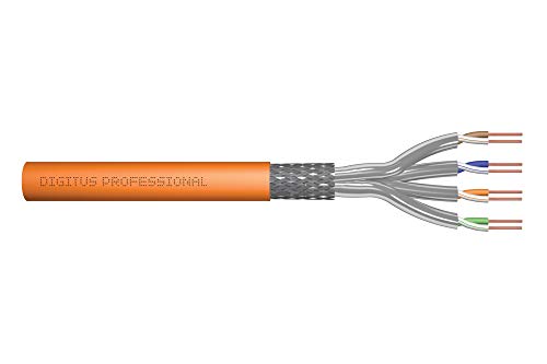 DIGITUS 1000 m Cat 7 Netzwerkkabel - S-FTP (PiMF) Simplex - BauPVO Cca - LSZH Halogenfrei - 1200 MHz Kupfer AWG 23/1 - PoE+ Kompatibel - LAN Kabel Verlegekabel Ethernet Kabel - Orange von DIGITUS