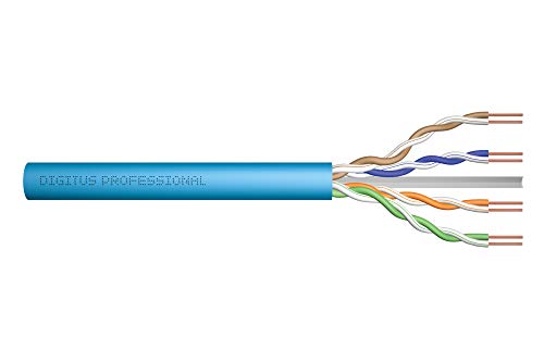 DIGITUS 305 m Cat 6A Netzwerkkabel - U-UTP Simplex - BauPVO Dca - LSZH Halogenfrei - 500 MHz Kupfer AWG 23/1 - PoE+ Kompatibel - LAN Kabel Verlegekabel Ethernet Kabel - Blau von DIGITUS