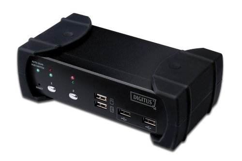 DIGITUS Assmann DS-12820 DVI-Audio-USB-KVM Switch (2-Port) mit integriertem USB 2.0 von DIGITUS