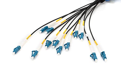 DIGITUS DK-2A33CUE50BK-BBB – Glasfaserkabel OS2 – 150 m – LC (UPC) zu LC (UPC) – 12 Fasern Breakout-Kabel – 1/10 Gbit/s – SM Singlemode Lichtleiterkabel – Faser: G.657.A1 9/125 µ – Schwarz (Black) von DIGITUS