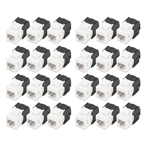 DIGITUS DN-93603 – Keystone-Modul Cat 6 – 24 Stück – RJ45 Netzwerkdose Cat6 Ungeschirmt – 250 MHz – 1GBase-T – 1 Gbit/s – AWG 26 bis AWG 22 – Werkzeugfreie Montage von DIGITUS