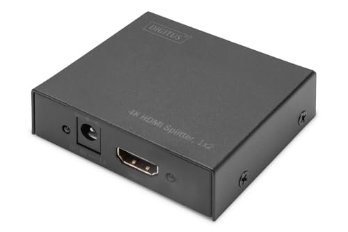DIGITUS DS-46304, 2-Port HDMI Splitter, 1x2 - Ultra HD, 4K, 30Hz - HDCP 1.3 - 3D Video Format - Schwarz von DIGITUS