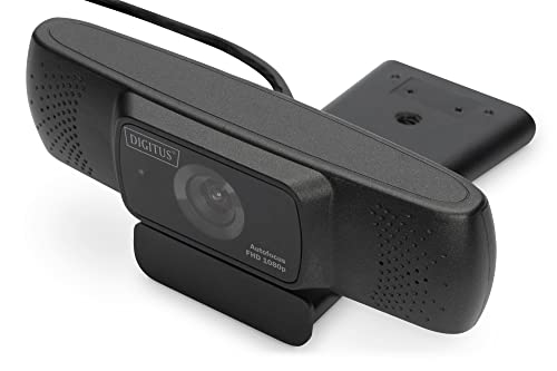 DIGITUS Full HD Webcam - 1080p30Hz - CMOS Bildsensor - Stereo-Mikrofon - Autofokus - Weitwinkel - automatischer Weißabgleich - Plug & Play - Kabellänge 2m - schwarz von DIGITUS
