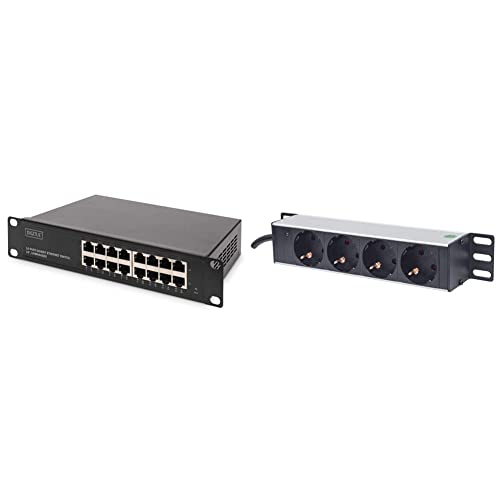 DIGITUS Gigabit Ethernet Netzwerk-Switch - 10 Zoll - 16 Ports - Unmanaged - Backplane 32 Gbps - Auto MDI/MDI-X - Schwarz & Intellinet 10" 4-fach Steckdosenleiste Schutzkontakt schwarz 714020 DIGITUS Gigabit Ethernet Netzwerk-Switch - 10 Zoll - 16 Ports - Unmanaged - Backplane 32 Gbps - Auto MDI/MDI-X - Schwarz & Intellinet 10" 4-fach Steckdosenleiste Schutzkontakt schwarz 714020 von DIGITUS