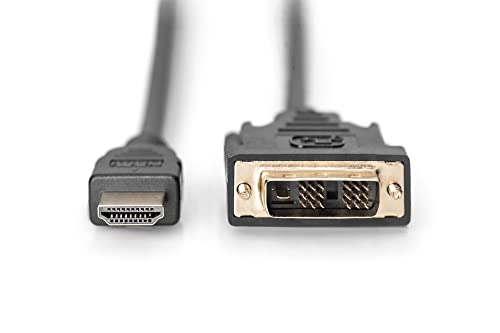 DIGITUS HDMI Adapterkabel - Typ-A zu DVI-D (18+1) - Full HD - 10m - Single Link - Kompatibel mit PC, Monitor, Beamer von DIGITUS