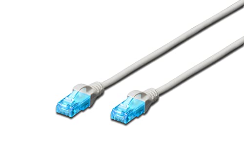 DIGITUS LAN Kabel Cat 5e - 15m - RJ45 Netzwerkkabel - U/UTP Ungeschirmt - Kompatibel zu Cat-6 & Cat-5 - Grau von DIGITUS