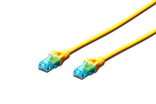 DIGITUS LAN Kabel Cat 5e - 5m - RJ45 Netzwerkkabel - U/UTP Ungeschirmt - Kompatibel zu Cat-6 & Cat-5 - Gelb von DIGITUS