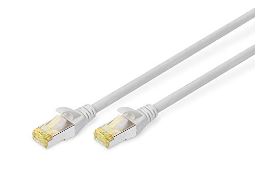 DIGITUS LAN Kabel Cat 6A - 0,25m - RJ45 Netzwerkkabel - S/FTP Geschirmt - Kompatibel zu Cat-6 & Cat-7 - Grau von DIGITUS