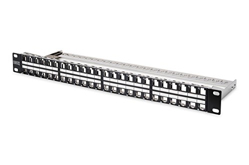 DIGITUS Patchpanel - Modular - Für Keystone-Module - 19-Zoll - 48-Port - Geschirmt - Rack-Montage 1HE - Schwarz von DIGITUS