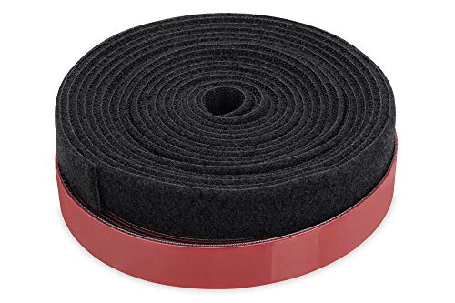 DIGITUS Pilzkopf-Klettband Kabelmanagement-System - 2.5m Rolle Selbstklebend (4 kg/cm²) - 5m Flausch-Klett-Band von DIGITUS