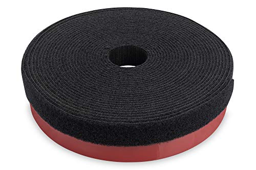 DIGITUS Pilzkopf-Klettband Kabelmanagement-System - 5m Rolle Selbstklebend (4 kg/cm²) - 10m Flausch-Klett-Band von DIGITUS