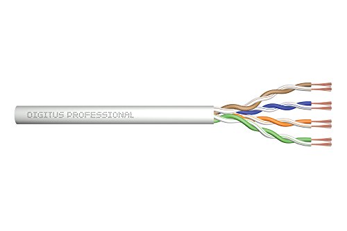 DIGITUS Roh-Patchkabel Cat-5e - Meterware Unkonfektioniert - 305 m - U-UTP Netzwerk-Kabel - PVC - AWG 26/7 - Grau von DIGITUS