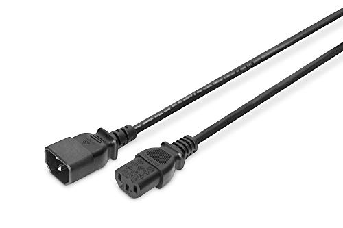 DIGITUS Verlängerung für Netz-Anschlusskabel - 1.8 m - C14 auf C13 - Stecker / Buchse - H05VV-F3G - 0.75 mm² von DIGITUS