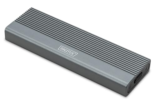 DIGITUS externes M.2-Gehäuse - USB 3.1 Gen2 Typ-C - 10 Gbit/s - Unterstützt NVMe-SSDs bis 8 TB - für 2230/2242/2260/2280 SSDs - Werkzeuglos - Aluminiumgehäuse - Grau von DIGITUS