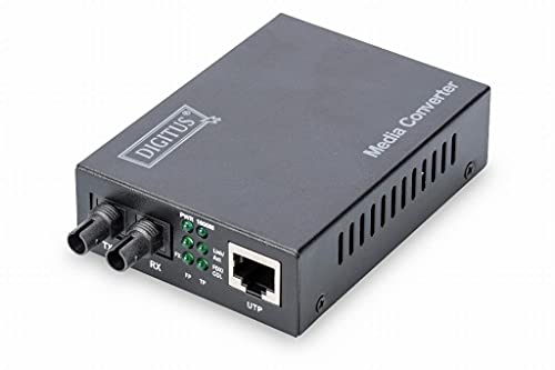 Digitus DN-82110-1 - Gigabit Medienkonv.,RJ45/ST - Wandelt draht-basierte Netzwerksignale in Glasfasersignale um, Hohe Qualität und höchste Ausfallsicherheit, 10/100/1000Base-TX zu 1000Base-SX, Anschlüsse: 1x RJ45, 1x ST Duplex, Reichweite bis zu 0,5km, Wellenlänge: 850nm, Multimode Dual Faser/ von ASSMANN