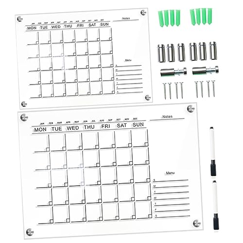 DIKACA 2er Set Aus Wiederverwendbaren Transparenten Schreibtafeln Kreative Notizen Wochenplaner Und Universelle Hochzeitsnotizen Trocken Abwischbare Notiztafeln Für Zuhause Und Büro von DIKACA