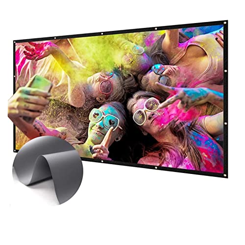 Tragbare Projektorleinwand für Filme, 16:9 Metall Anti-Licht-Vorhang 100 120 133 150 Zoll Home Outdoor Büro Tragbare 3D-HD-Projektionswand für Heimkino(150 inch) von DIKAMAN