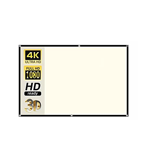 Tragbare Projektorleinwand für Filme, Projektorleinwand 16:9 Hohe Helligkeit Reflektierend Faltbarer Weißer Gitter Anti-Lichtvorhang 100 120 Zoll HD for Zuhause im Freien für Heimkino(100 inch) von DIKAMAN