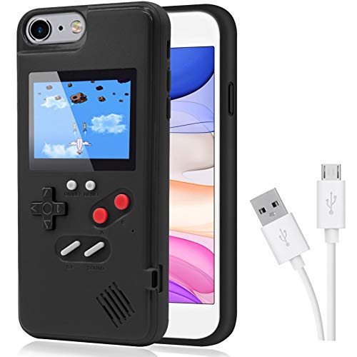 DIKKAR Game Case für iPhone, Retro-Schutzhülle mit Eigener Stromversorgung,36 Kleine Spiele,Farbdisplay,Videospieletui für iPhone 6Plus/6sPlus/7Plus/8Plus (Schwarz) von DIKKAR