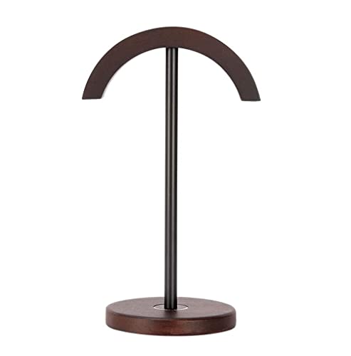 Kopfhörerständer Kopfhörerhalter Kopfhörerständer, Headset-Halter, Holz-Aluminium-Headset-Ständer, Schreibtisch-Ausstellungsregal, Kopfhörerhalter Headset Ständer Kopfhörer Ständer(Walnut+Black) von DIKNAC