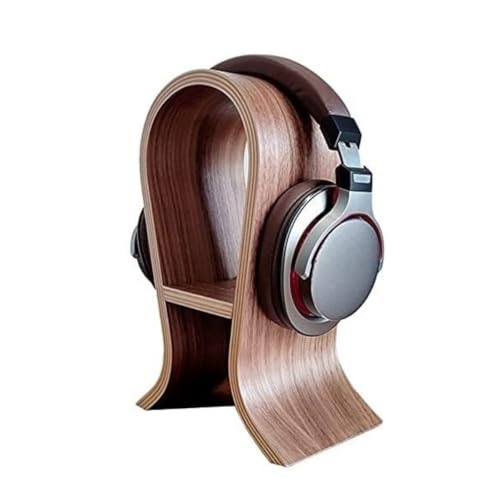 Kopfhörerständer Kopfhörerhalter Kopfhörerständer aus Holz, Headset-Ständer for Büro, Schreibtisch, Gaming-Kopfhörer-Display-Halter, Aufhänger, Walnuss Headset Ständer Kopfhörer Ständer(15*12*25cm) von DIKNAC