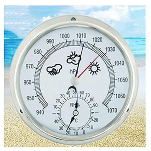 Traditionelles Barometer, Barometer-Thermometer, Wetterstation Luftdruck-Temperatur-Feuchtigkeitsmessung 3 in 1(White) von DIMEIYAN