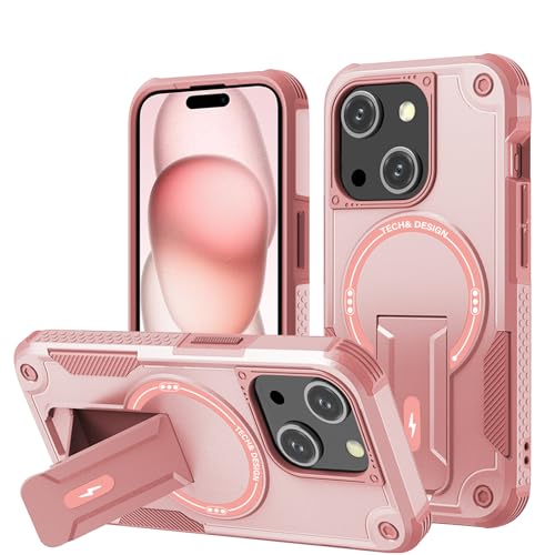 DIMIYER Panzerhülle für iPhone 15 Hülle mit Ständer, Heavy Duty Schutzhülle für iPhone 15 Hülle, Ganzkörper Militärischer Robust Stoßfest Handyhülle für iPhone 15 Case, 6,1 Zoll von DIMIYER