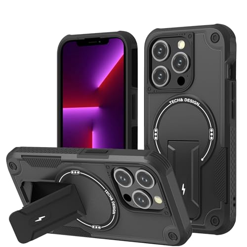 Panzerhülle für iPhone 13 Pro Max Hülle mit Ständer, Heavy Duty Schutzhülle für iPhone 13 Pro Max Hülle, Ganzkörper Militärischer Robust Stoßfest Handyhülle für iPhone 13 Pro Max Case, 6,7 Zoll von DIMIYER