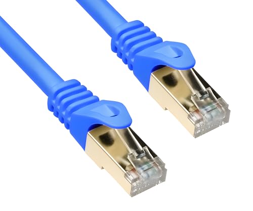 DINIC Cat.7 Premium Patchkabel 10 Gb LAN Kabel, Netzwerk-Kabel S/FTP (Blau, 1,00m) von DINIC