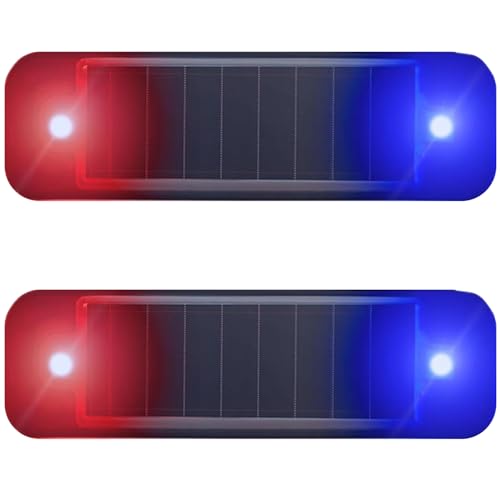 DINOWIN Solar Simulierter Autoalarm Auto simulierter Dummy Alarm LED Licht alarmanlage attrappe Blinklampe für Auto Motorrad Blinklichter (Rot/Blau) von DINOWIN