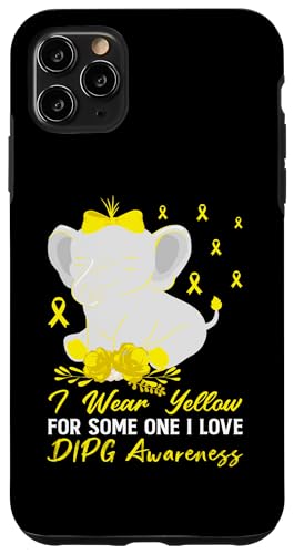 Hülle für iPhone 11 Pro Max DIPG Awareness I Wear Gelbes Ribbon Halstuch Love Elefant von DIPG Awareness products (Lwaka)