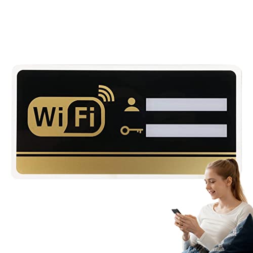 Acryl-WLAN-Schild, selbstklebendes WLAN-Schild, WiFi-Passwort-Schild, Aufkleber, kabelloses Netzwerkschild für Zuhause, Geschäft, öffentliche Orte, selbstklebendes WLAN-Schild, Acryl, verschleißfestes von DISPRA