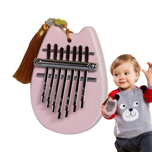 Kalimba Thumb Piano, 8 Tasten Alto Kalimba, Dekoratives Fingerinstrument, niedlich und tragbar mit Lanyard, perfekt für Anfänger, Kinder, und Kinder, Erkunden Sie die Welle von DISPRA