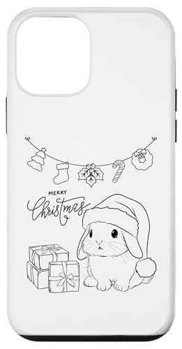 Hülle für iPhone 12 mini Frohe Weihnachten Hase Weihnachtsmütze Weihnachten DIY Kinder Färbung von DIY Printables Coloring Shirts For Girls and Boys