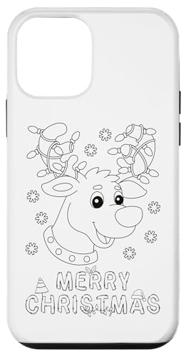 Hülle für iPhone 12 mini Frohe Weihnachten Rendeer Lichterkette Weihnachten DIY Kinder Färbung von DIY Printables Coloring Shirts For Girls and Boys