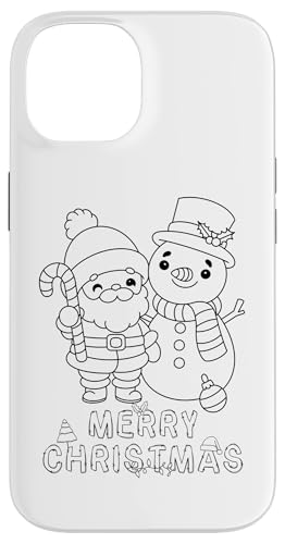 Hülle für iPhone 14 Frohe Weihnachten Weihnachtsmann Schneemann Weihnachten DIY Kinder Färbung von DIY Printables Coloring Shirts For Girls and Boys