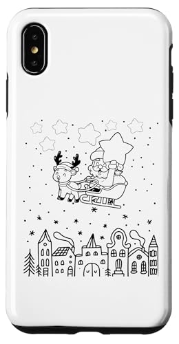 Hülle für iPhone XS Max Merry Christmas Santa Claus Rendeer XMAS DIY Kinder Färbung von DIY Printables Coloring Shirts For Girls and Boys