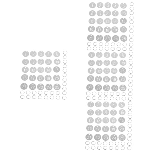 DIYEAH 100 STK Nummernschild Schlüsseletiketten Nummerierte Schlüsselanhänger Etiketten Für Schlüsselanhänger Nummerierte Id-Tags Schlüsselanhänger Mit Etiketten Rostfreier Stahl von DIYEAH