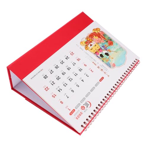 DIYEAH 2025 Schreibtischkalender „Jahr der Schlange“. Terminkalender Kulturkalender Tragbarer Kalender jahreskalender bürodekoration Office-Desktop-Kalender Standkalender 2024 Papier rot von DIYEAH