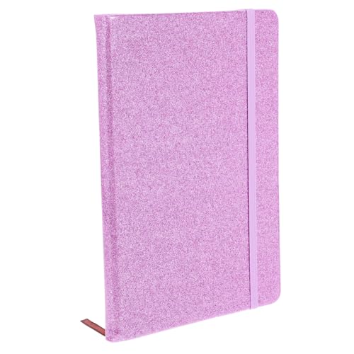 DIYEAH Glitzer-Notizbuch mit harter Oberfläche exquisite notizbücher gewellter Tischrock tagebuch für jugendliche glitzernder Notizblock ausgefallenes Notizbuch zum Schreiben PVC Violett von DIYEAH