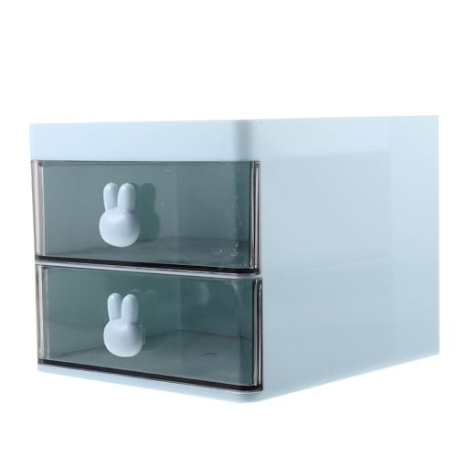 DIYEAH Regal Computerständer Draht Ablage Aufbewahrungswagen Desktop storage boxes aufbwahrungs-box Schreibtisch-Ordnungssystem Tabletop -Organisator Büro- Plastik Blue von DIYEAH