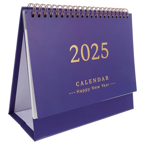 DIYEAH Stehender Flip-Kalender Für Den Schreibtisch 2025 Stehender Flip-Kalender Stehender Flip-Desktop-Kalender Neujahrskalender Tischkalender Stehender Flip-Monats-Memo-Kalender von DIYEAH