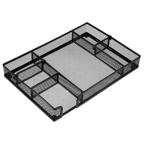 Desktop- aus Eisengeflecht Schubladen-Organizer-Behälter Schubladen-Organizer-Fach schreibtisch schubladeneinsatz bürobedarf organizer Schreibtisch-Organizer Black DIYEAH von DIYEAH